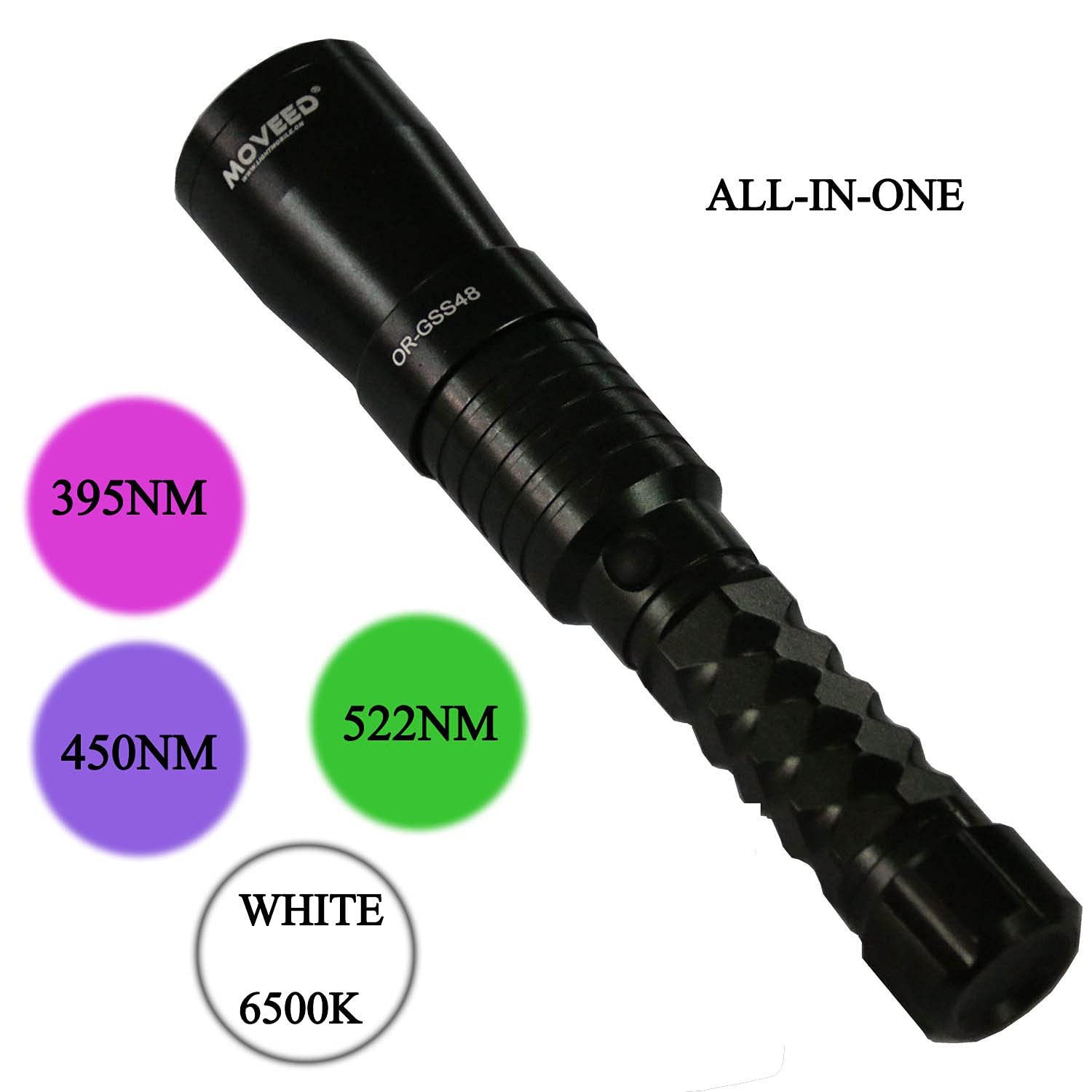 Fuente de luz LED forense 4 longitudes de onda, Investigación de la escena del crimen, Herramienta de policía, Semen UV profesional/huellas dactilares/fluidos biológicos, Linterna recargable