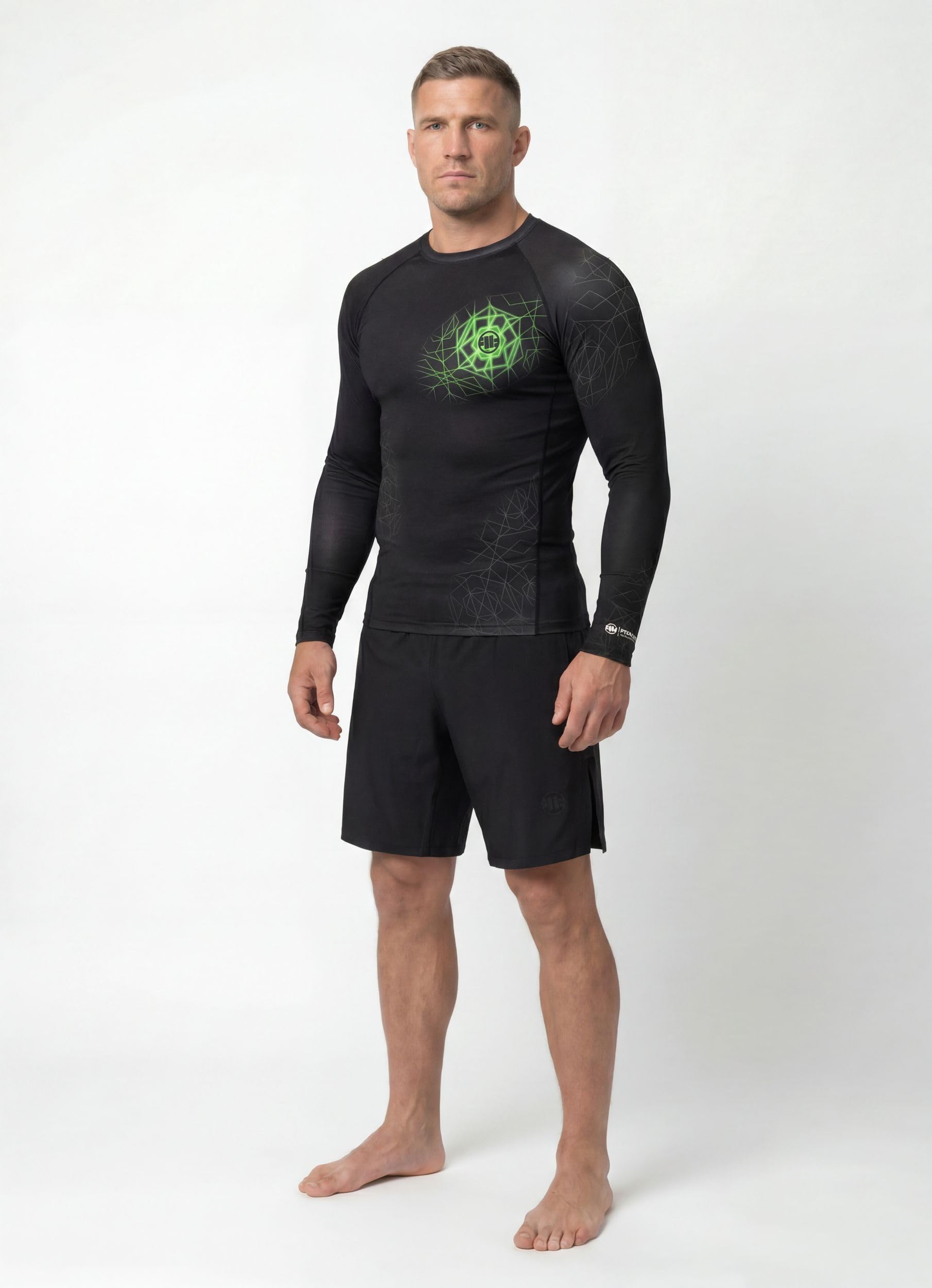 PITBULL - T-Shirt Rashguard Homme Manches Longues Ray, T Shirt Sport | Rash Guard Séchage Rapide, Tshirt Fonctionnel Élastique, Rafraichissant Chemise, Sport Chemise, Longsleeve