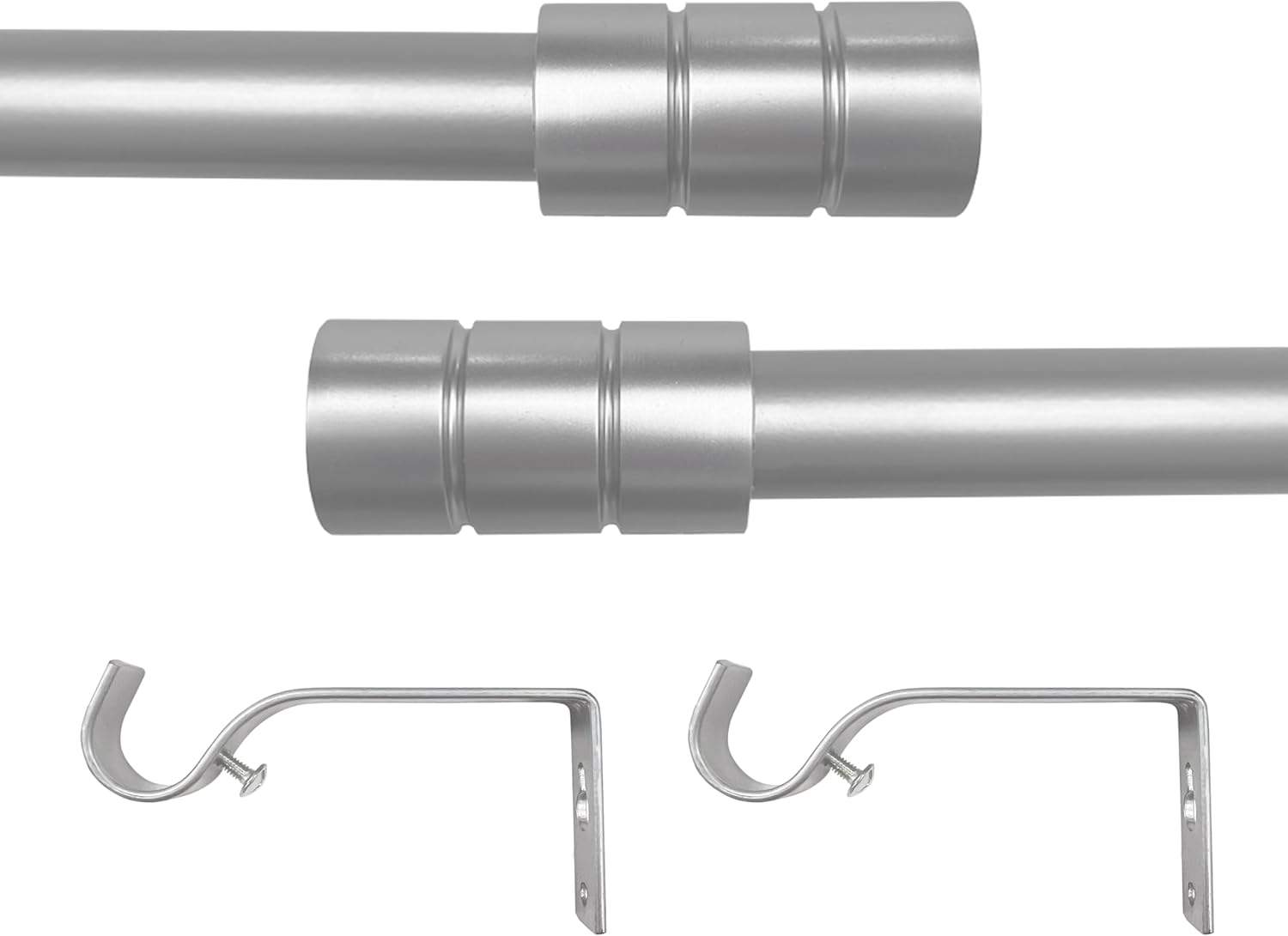 Buono II Cole Silver Decorative Rod & Finial 66-120 Inch