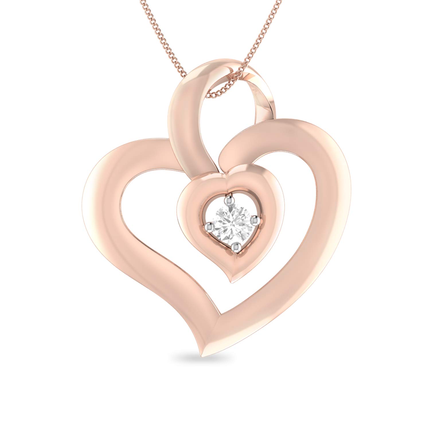 Aucent by PC Jeweller The Kelis Heart 18KT Yellow Gold and Diamond Pendant-image-35