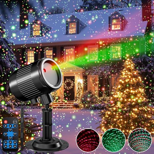 Image of Christmas Laser Projector Light Outdoor: Green Red 2 Color Firefly Laser Lights, IP65 Waterproof Star Projector Lights Show Decor for Garden Yard Holiday Party, Christmas Halloween New Year Gift