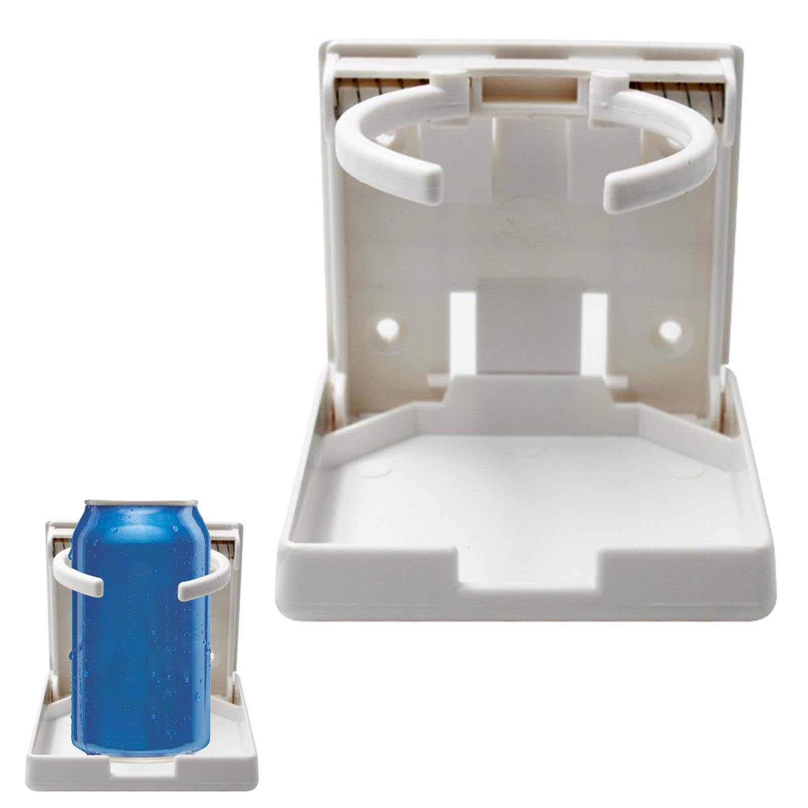 Inzopo 4 Portabicchieri Pieghevoli In Nylon Bianco Per Barche, Camper, Auto – Regolabili Fino A 80 Mm