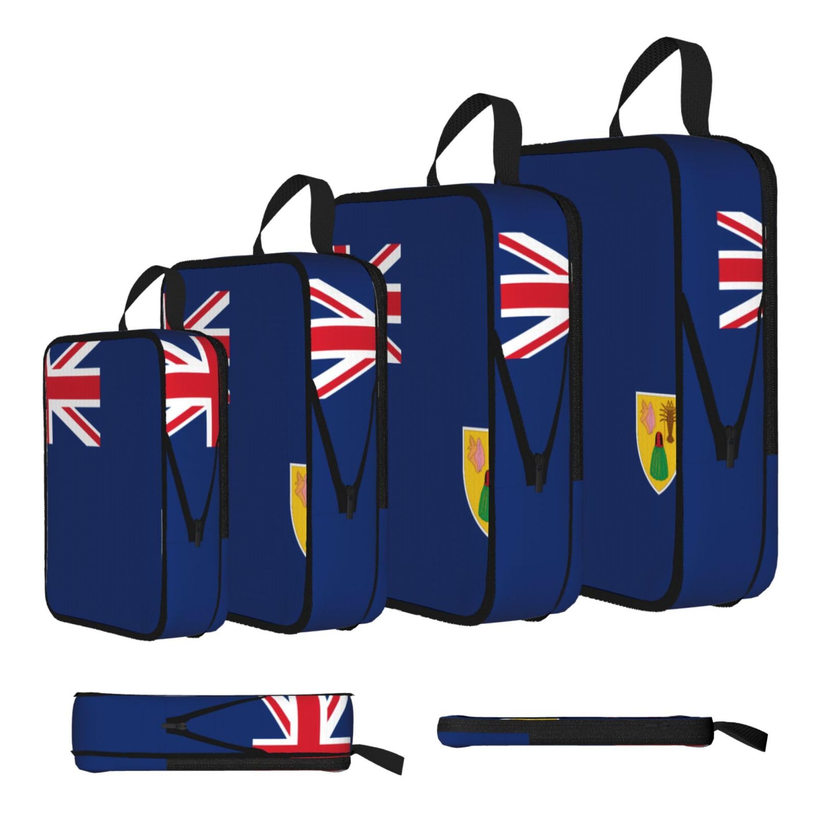 Flag of the Turks and Caicos Islands Compression Packing Cubes 4 Piece Set
