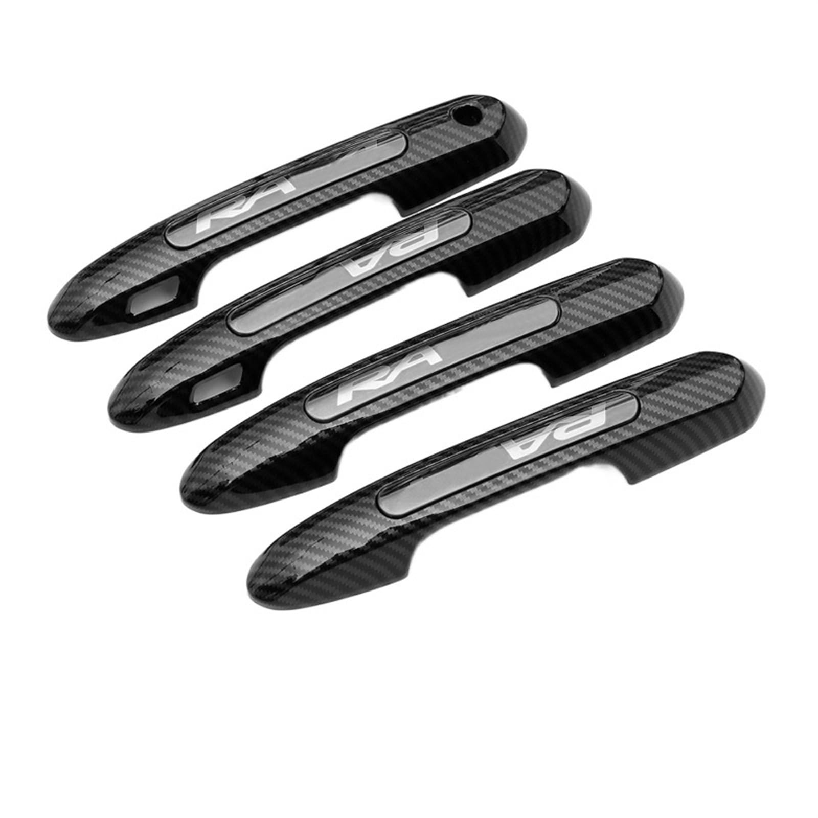 Drezzo Handle 4Pcs-01 Car Exterior Door Handle For Toyota For Rav4 Refit 20 21 Abs Carbon For Fiber Exterior Door Handle Stickers, Bowl Cover Trim(Handle 4Pcs-01)