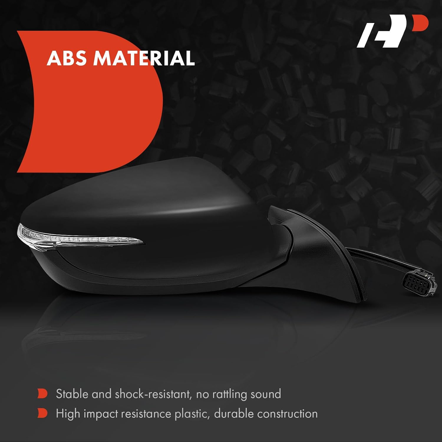 A-Premium Pair (2) Driver and Passenger Side Power Door Mirror - Compatible with Kia Forte 2017-2018 - Heated Power Folding Black Outside Rear View Mirror w/Turn Signal Puddle Light