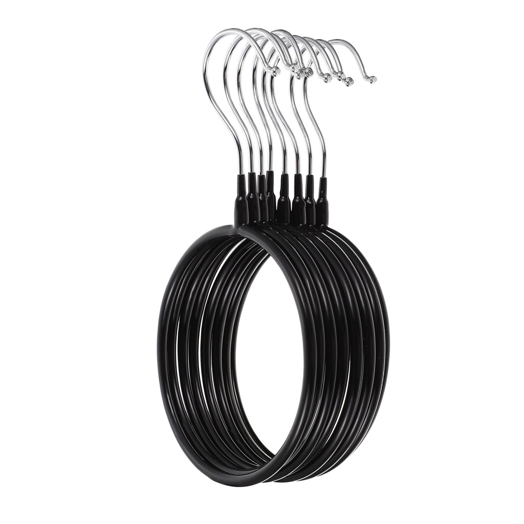 Cintre multifonctionnel MAGICLULU en fer et PVC noir pour organiser 8 écharpes