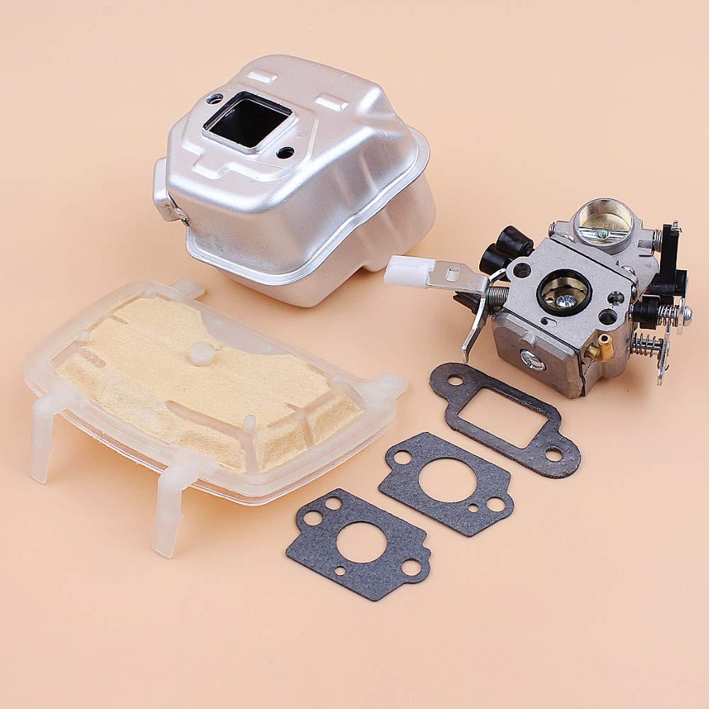 Tiempo Beixi Carburador Silenciador de Escape Kit Filtro de Aire Compatible con STIHL MS181 MS171 MS 181 171 Gasolina Motosierra Parts 1139 140 0604 ZAMA C1Q-S269