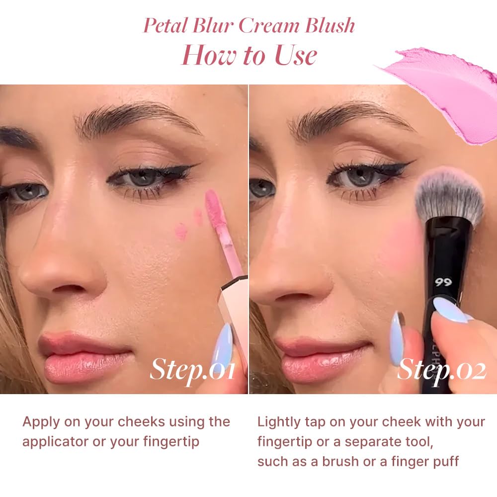 DEARDAHLIA Petal Blur Cream Blush (Fairy) - Soft-Blur Vegan Blush with Lightweight, Cloud Melting Texture, High-Pigment, Long-Lasting, Buildable, Cream to Powder Finish. Sensitive Skin Friendly. 4g - Image 7