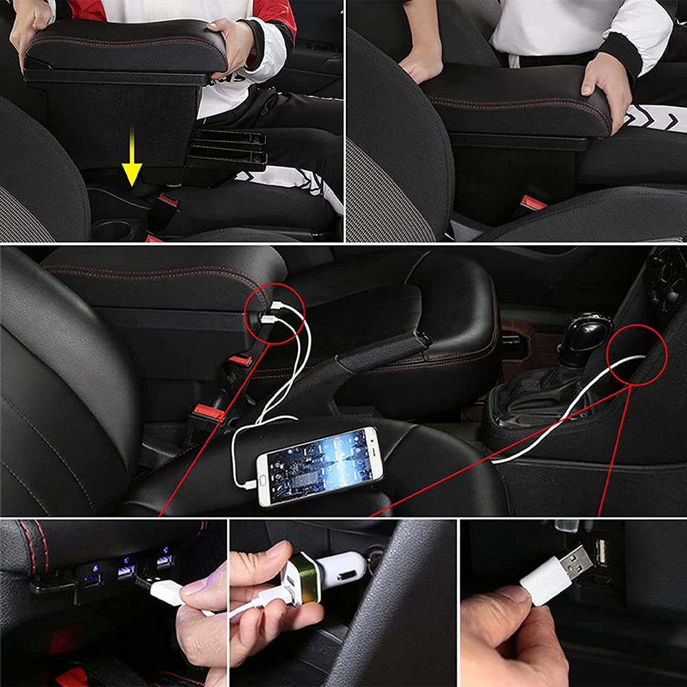 Armlehnenbox für Autos Einfach zu Installieren Kompatibel mit Ford Fiesta2009-17