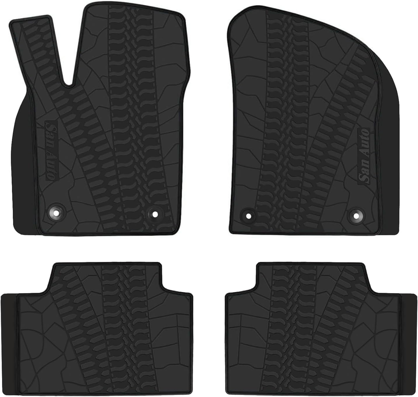 Car Floor Mats Custom Fit for 2022 2023 Jeep Grand Cherokee WK, 2016-2021 Jeep Grand Cherokee (Non L)/Dodge Durango Rubber Auto Floor Liners Set All Weather Protection Full Black 2016-2022 Floor Mats Full Black
