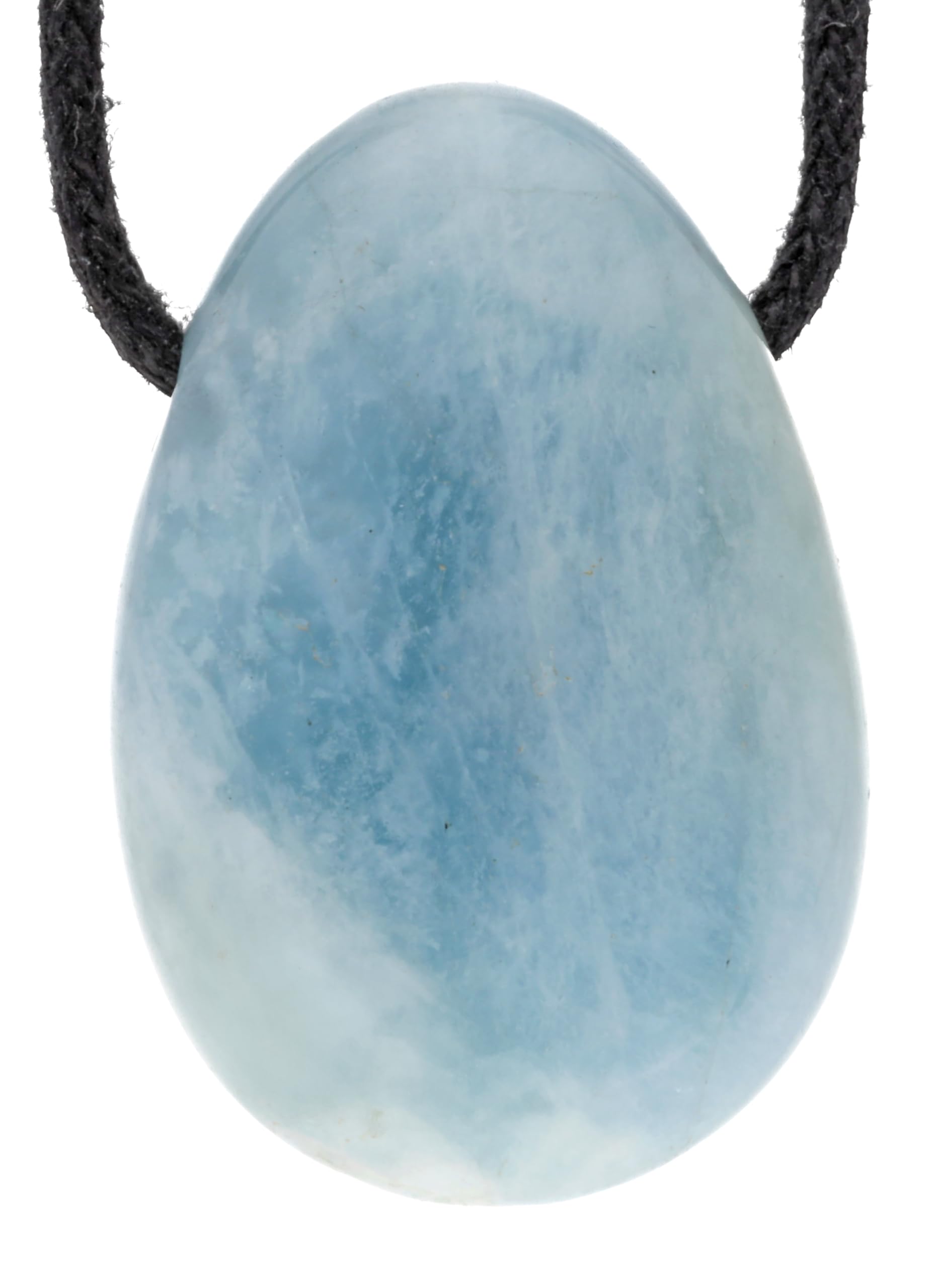 Lebensquelle Plus Colgante de gota de aguamarina | colgante de piedra tamboreada perforada con cinta de algodón | colgante de piedras preciosas de, Piedra semipreciosa, Aguamarina