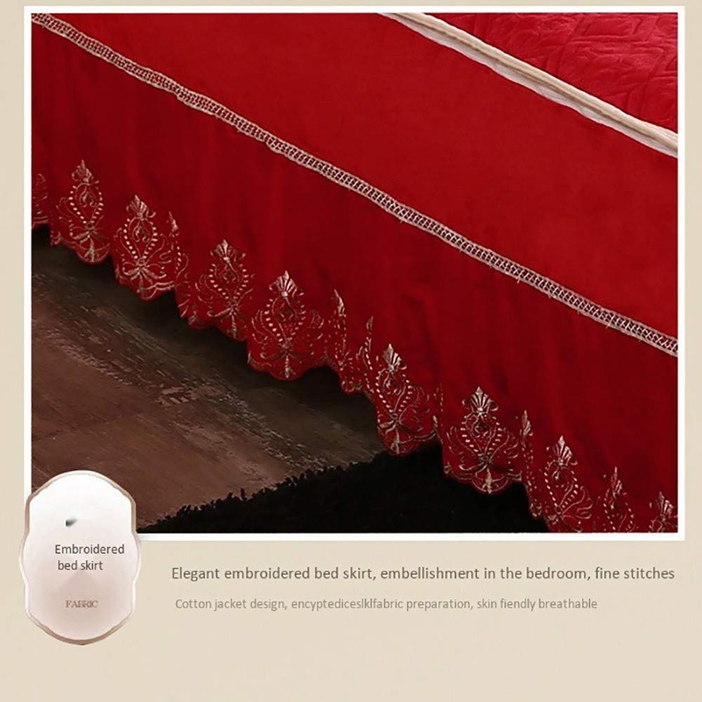 4-częściowa narzuta na łóżko z falbanką stylowa pościel z mikrofibry zestaw wielu falbanek koronkowa ozdobna spódnica na łóżko zdejmowany design dla łatwego czyszczenia