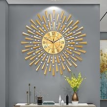 OVIK Golden Large Multicolor Round Analog Wall Clock Metal Decorative, Silent Non-Ticking Big Clocks, Modern Home Decorations for Living Room, Bedroom, Dining Room, Office (28X28 Inch)