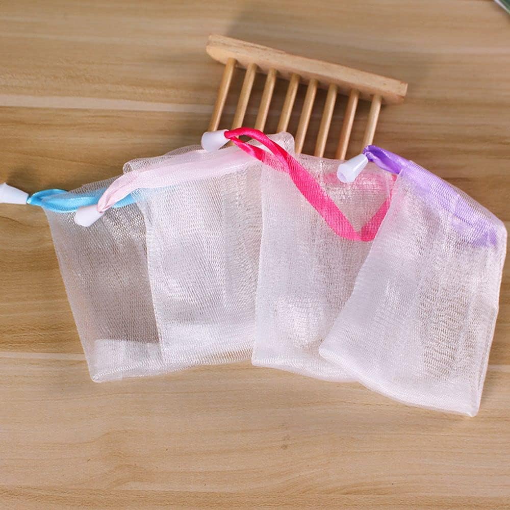 10PCS colorful Foaming Mesh Bags,Portable Soap Saver Bags Hangable Net Soap Pouches, Nylon Drawstring Bags Shower Foaming Mesh Face Cleansing Tool,Soaps,Beauty and Personal Care,Cleansers,Skin Care 3