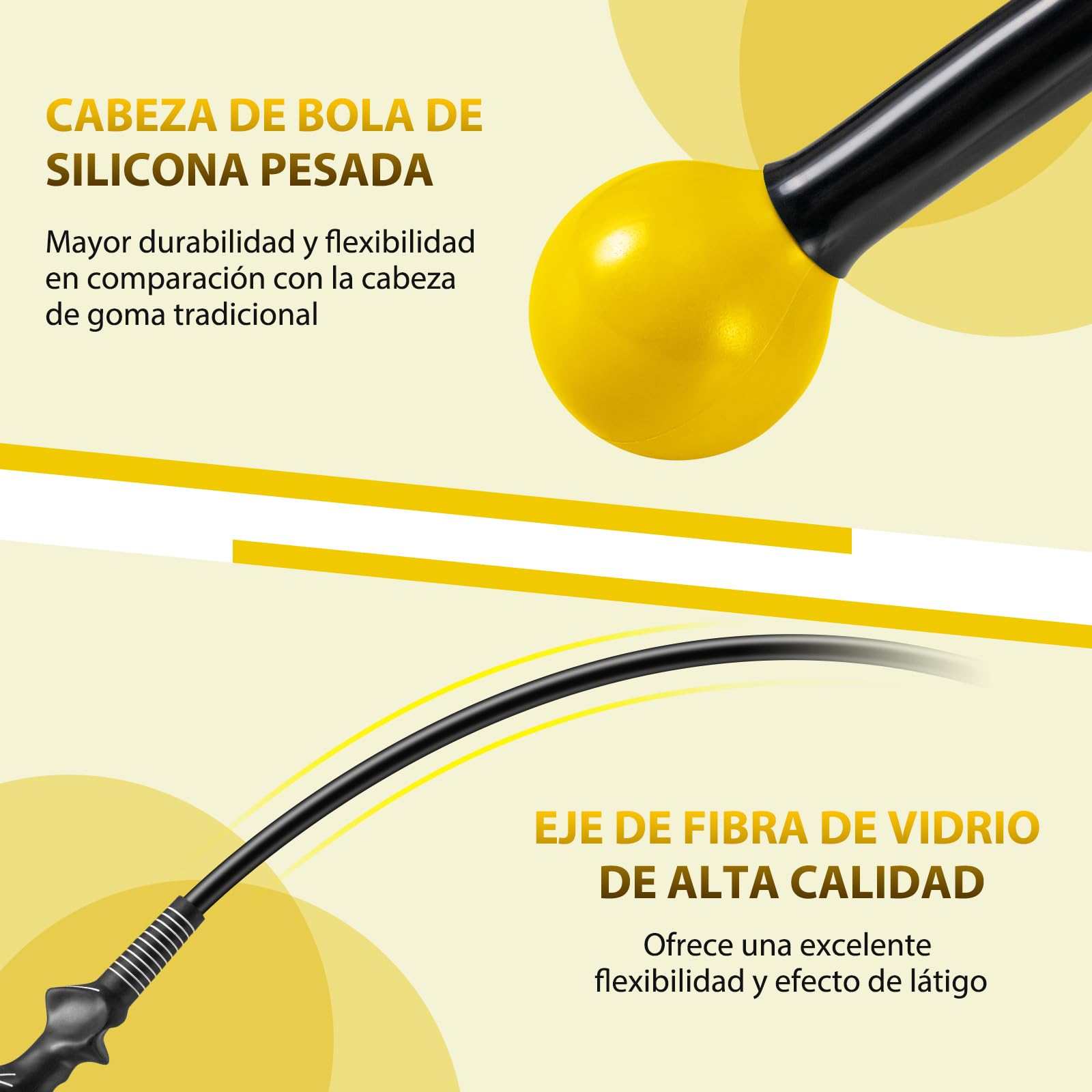 COSTWAY Ayuda para Entrenamiento del Swing de Golf, Palo de Práctica con Cabeza Pesada