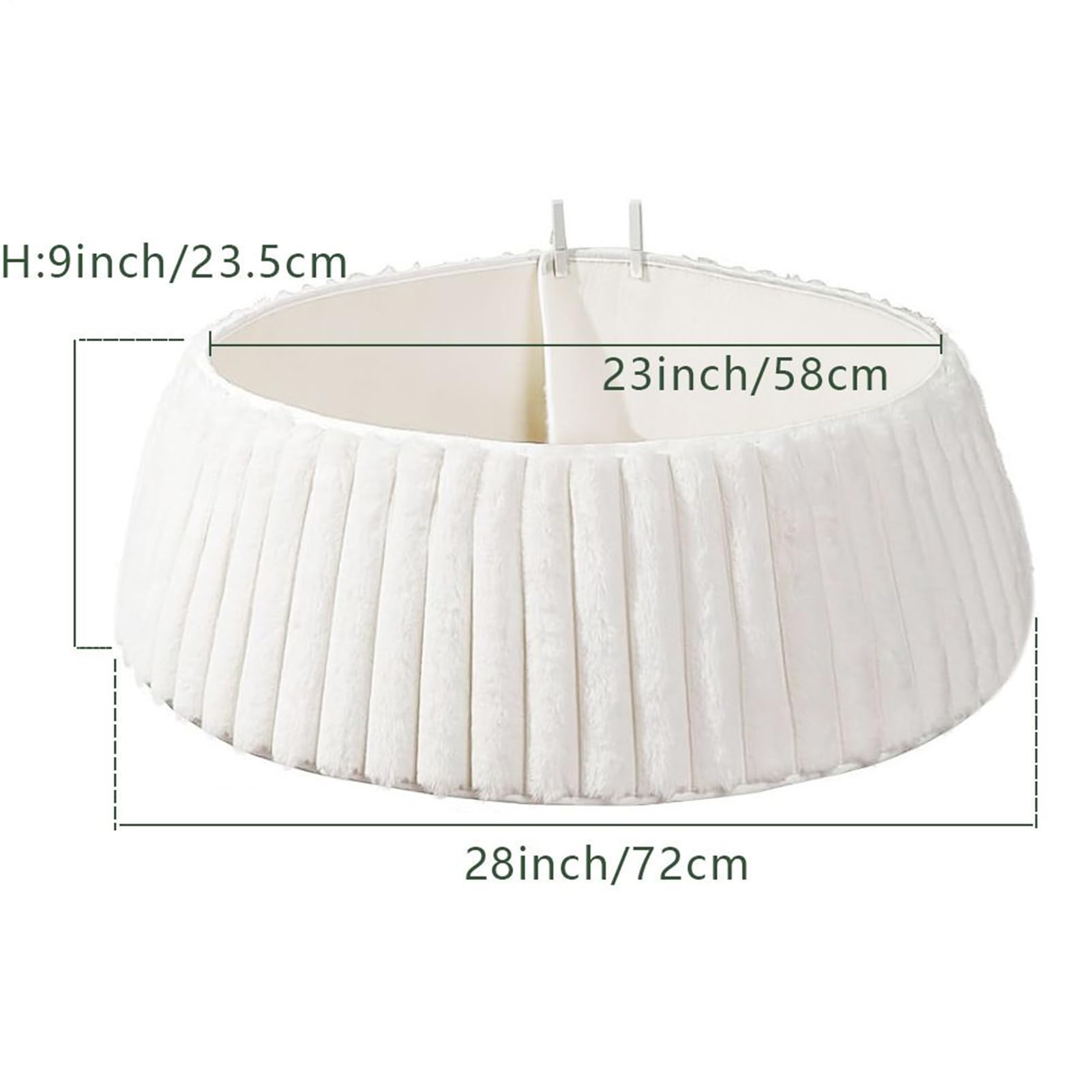 Collar para Árbol De Navidad, Collar De Felpa Lujo Blancos con Patrón Texturizado A Rayas, Cesta Bohemia Árboles Navidads Artificiales, Base Arbol Navidad Decoración para, Dormitorio
