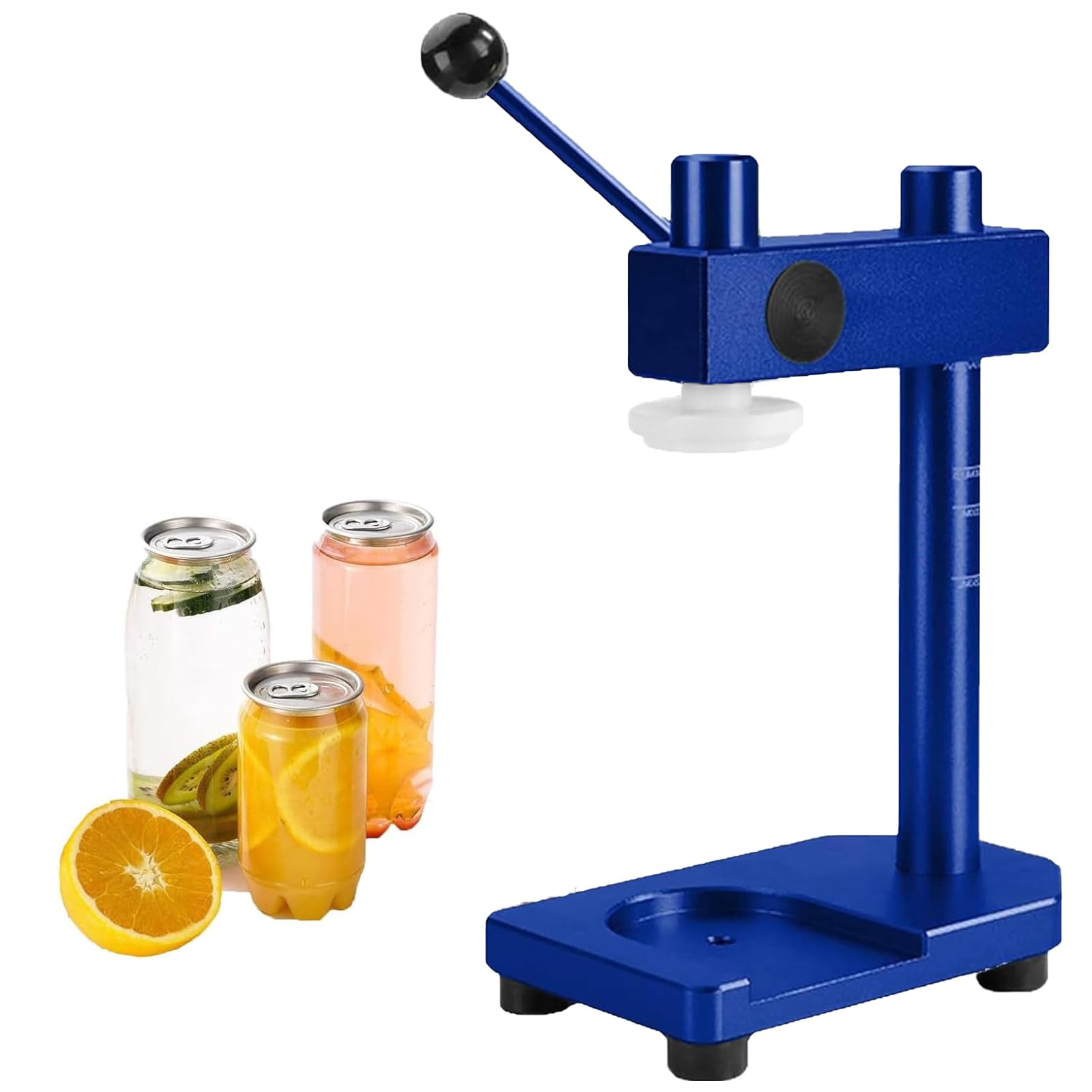 YNIYUJKL Manual Can Sealer Machine For Pet Bottles And Cans With Adjustable Height And Anti-Slip Silicone Head,Blue