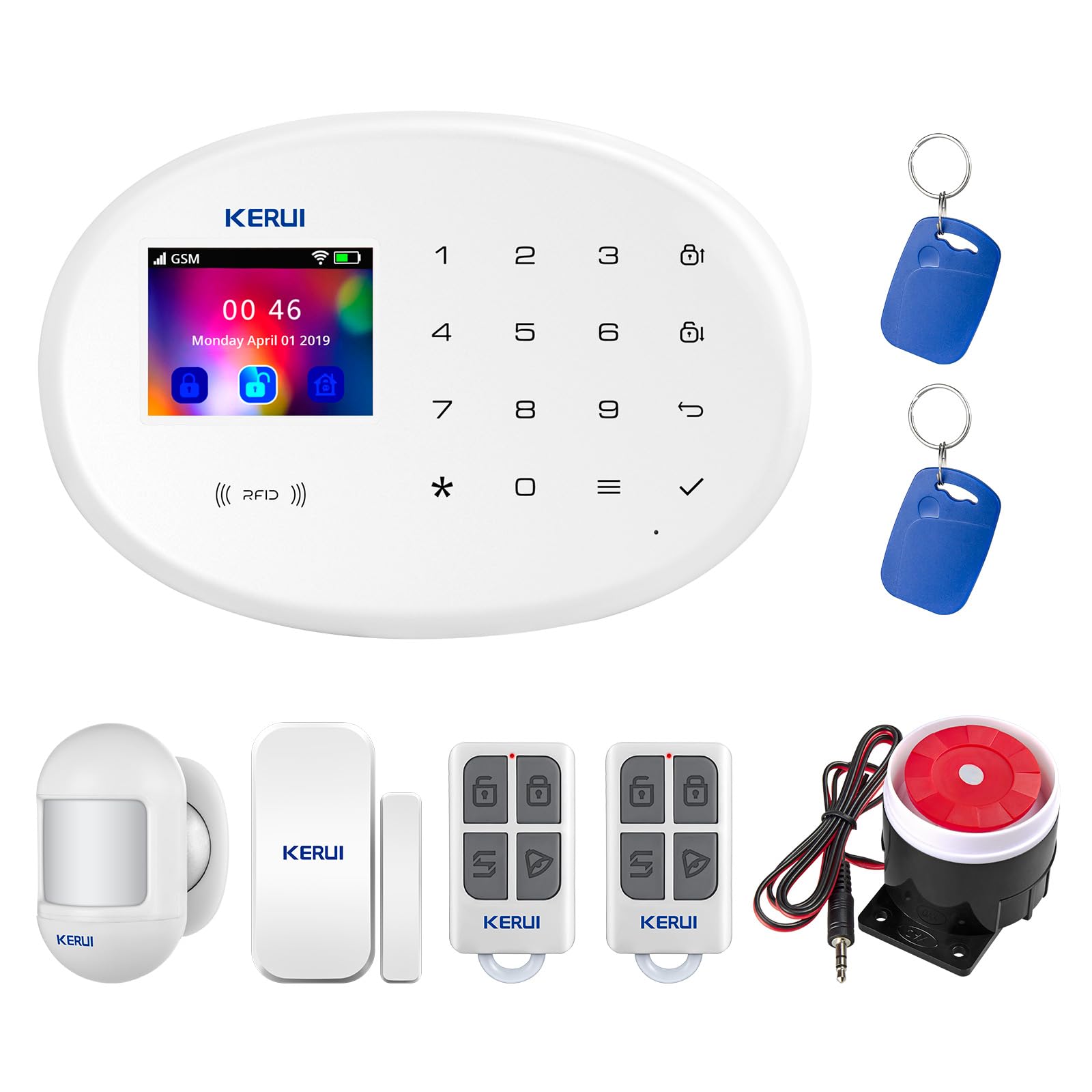 Sistema de Alarma 4G gsm WiFi, Compatible con Control Remoto, Kit de Seguridad para el Hogar con Smart Life App, Sistema Antirrobo Inalámbrico 110dB, Compatible con Alexa, Google Home 8 Piezas