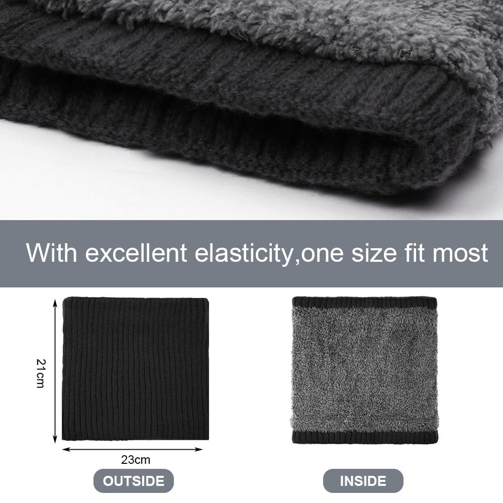 flintronic Scaldacollo In Pile, Sciarpa Scaldacollo Invernale a Termica Antivento, Sciarpa Circolare a Maglia Spessa, Snood Termici per Uomo e Donna per Ciclismo Corsa Sci