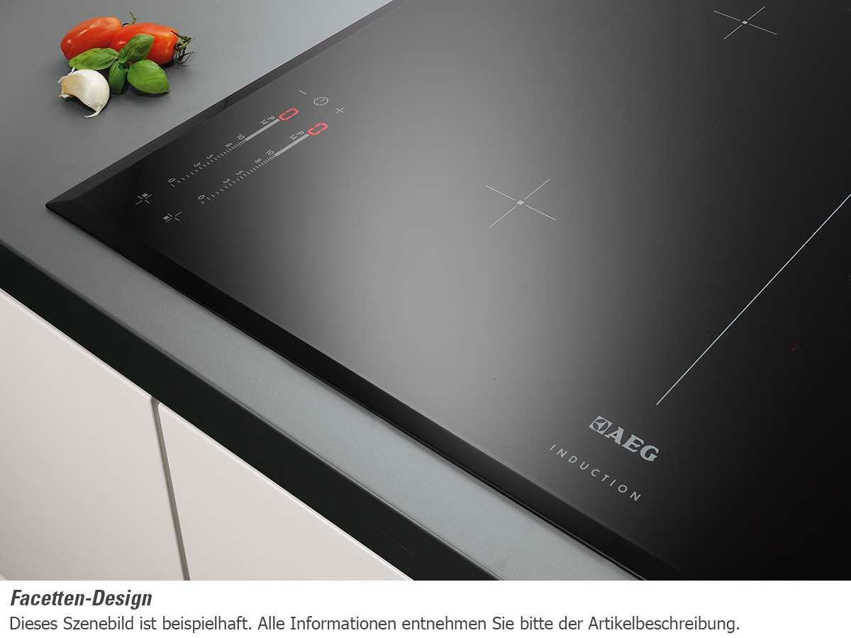 AEG HK654070FB Autarkes Kochfeld/Strahlenbeheizt/Slider-Bedienung / 60 cm/Facetten-Design / 4 Kochzonen/Bräterzone/Kindersicherung
