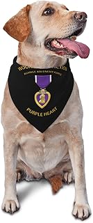 Wounded in Action Purple Heart Triangle Dog Bandana Scarf Accessories for Pet Bibs