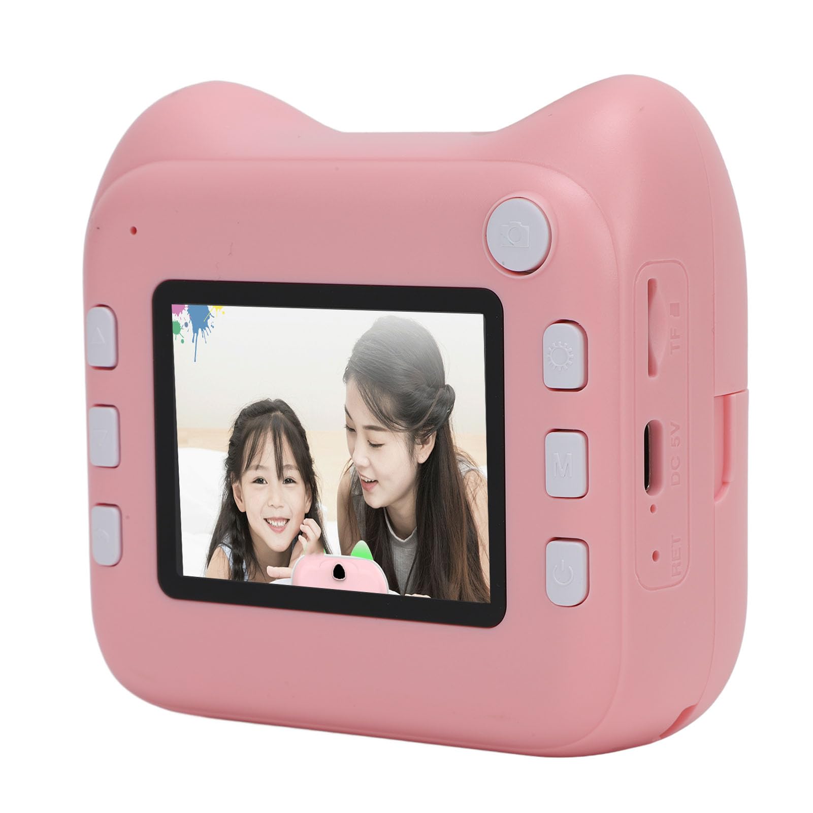 Digital Camera, Instant Print Camera 2.4 Inch Screen Extended Lifespan Digital Zoom Long Battery Life for Students (Pink)-image-25