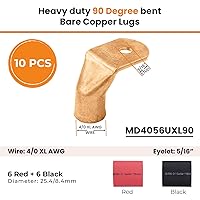 Vista 127 de SELTERM - 2 terminales de anillo resistentes para cable de batería, calibre 4 AWG, pernos de 3/8 pulgadas, terminales de calibre 4, ojales de cobre