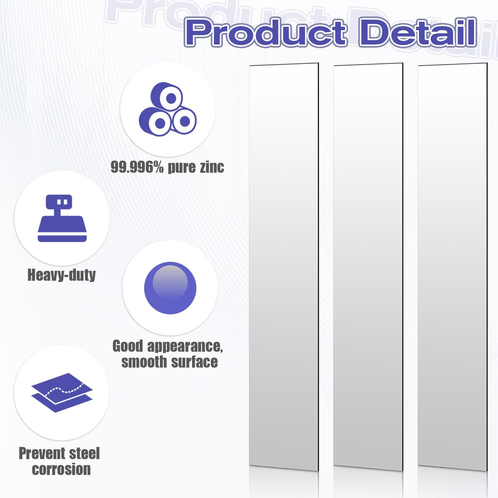 Pure Zinc Anode Sheets - 20 Pack for Plating & Experiments -3 Pure Zinc Anode Sheets - 20 Pack for Plating & Experiments -3