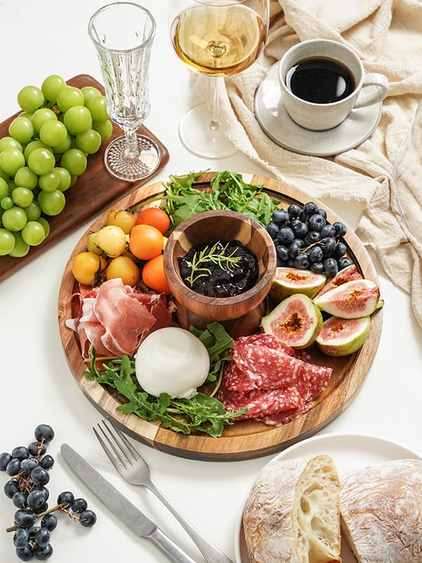 Kanwone Acacia Wood Cake Stand with Acrylic Lid - 12in Cake Plate, Multi-Functional Dessert Table Display Set, Charcuterie Board, Cake Holder with Dome, Detachable Design - Image 6