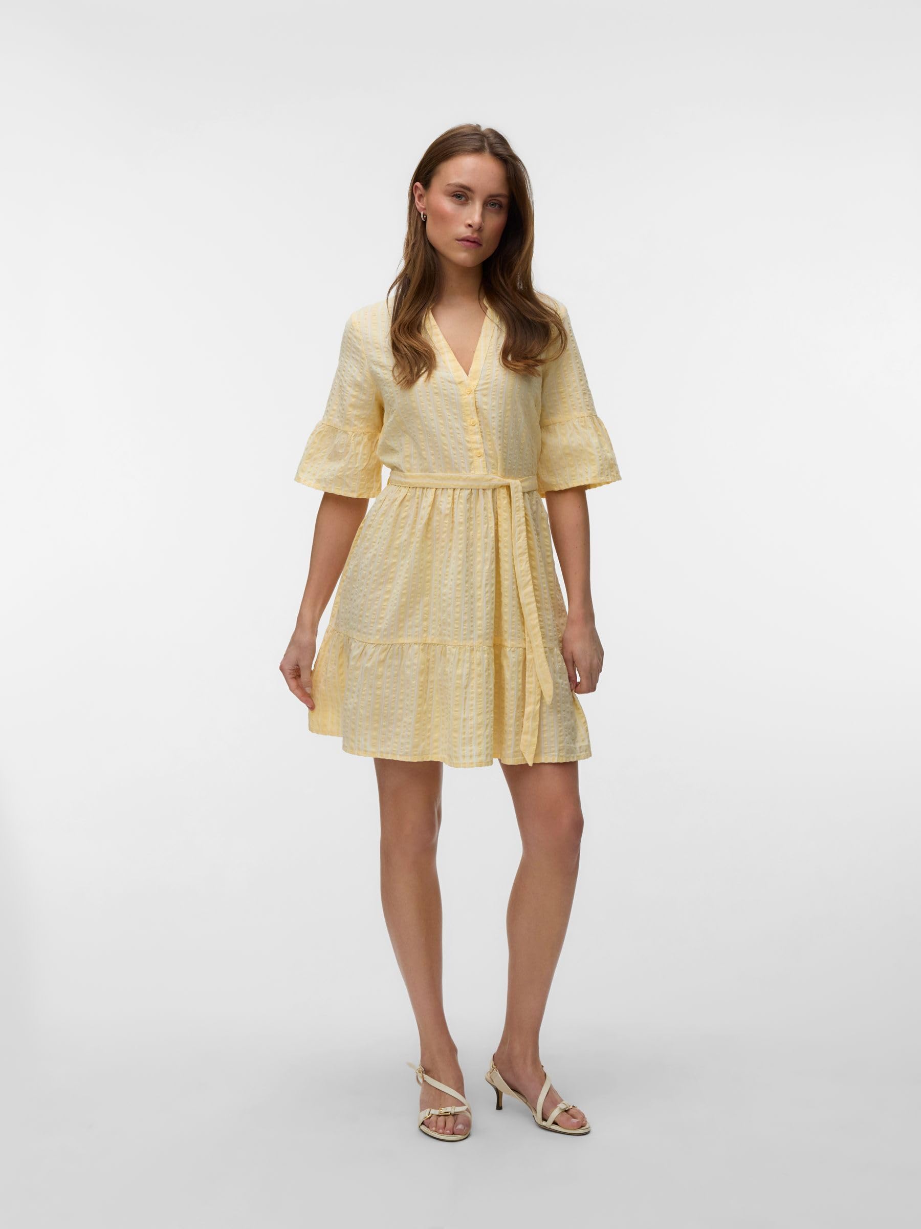 VERO MODA Vmelena 2/4 Short Dress Wvn Vmelena Wvn - Vestido Corto 2/4 Mujer (Pack de 1)