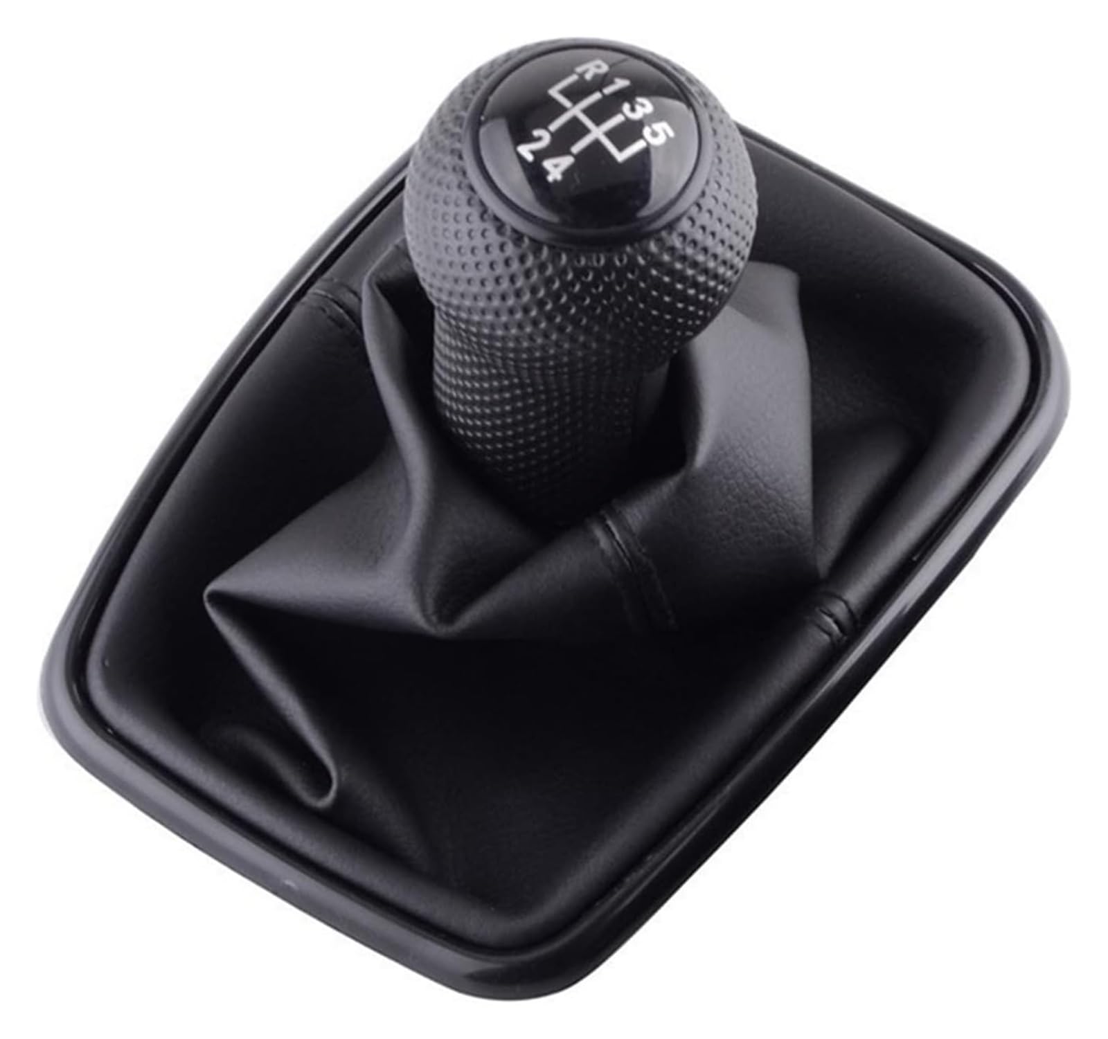 Utongmu Black 5-Speed Manual Gear Shift Knob For Vw For Golf 4 Iv Mk4 Gti R32 For Jetta 5 6 Speed Gear Shift Knob Lever Shifter Gaitor Boot Pu Leather