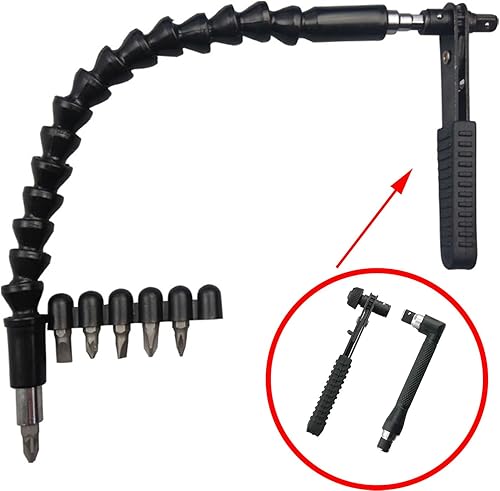 Miniatura 5 de CHENJIN Mini llave de trinquete rápida de 14 (en forma de L y en forma de T), mini llave de enchufe, mango de destornillador y herramienta de