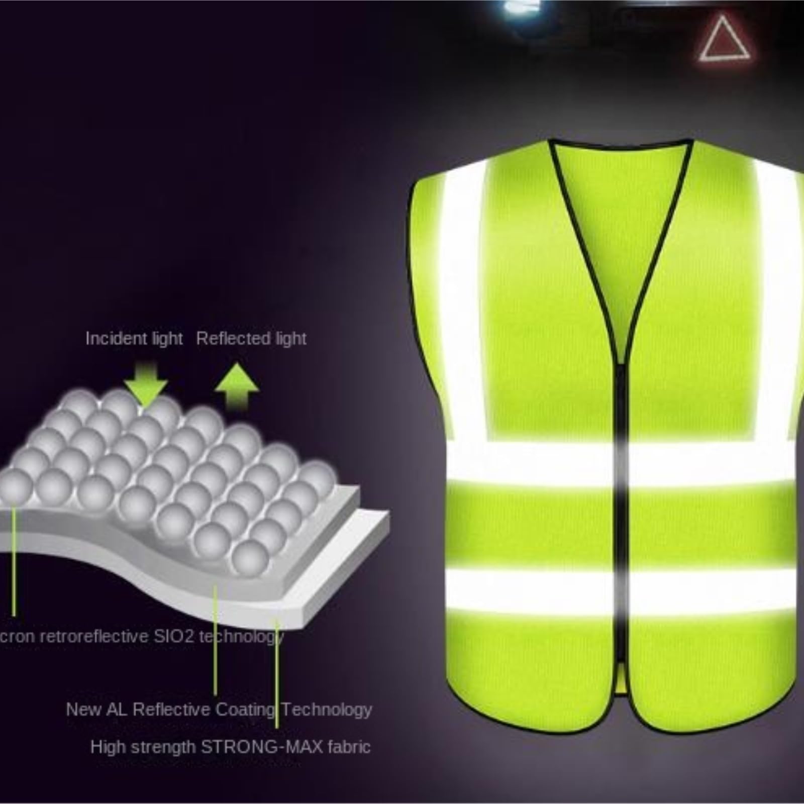 Industrielle Warnweste Wasserdicht Reflektierende Jacken Sicherheitsschutzkleidung Outdoor-Arbeitswesten ReißVerschluss Reflektierende Weste