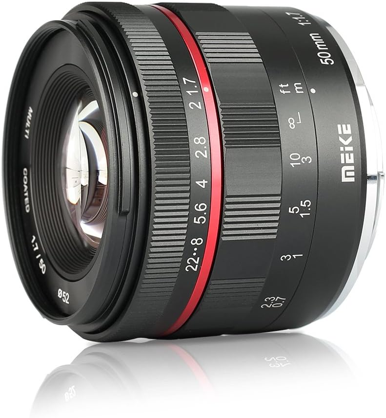 MEKE 50mm F1.7 Full Frame Large Aperture Manual Focus Lens Compatible with Sony FE E Mount Mirrorless Cameras A7RIII A7III A7RIV A7IV A7 A9 A7C NEX 3 A9II A7II A6400 A6100 A6300 A6500 A6600 A7SIII