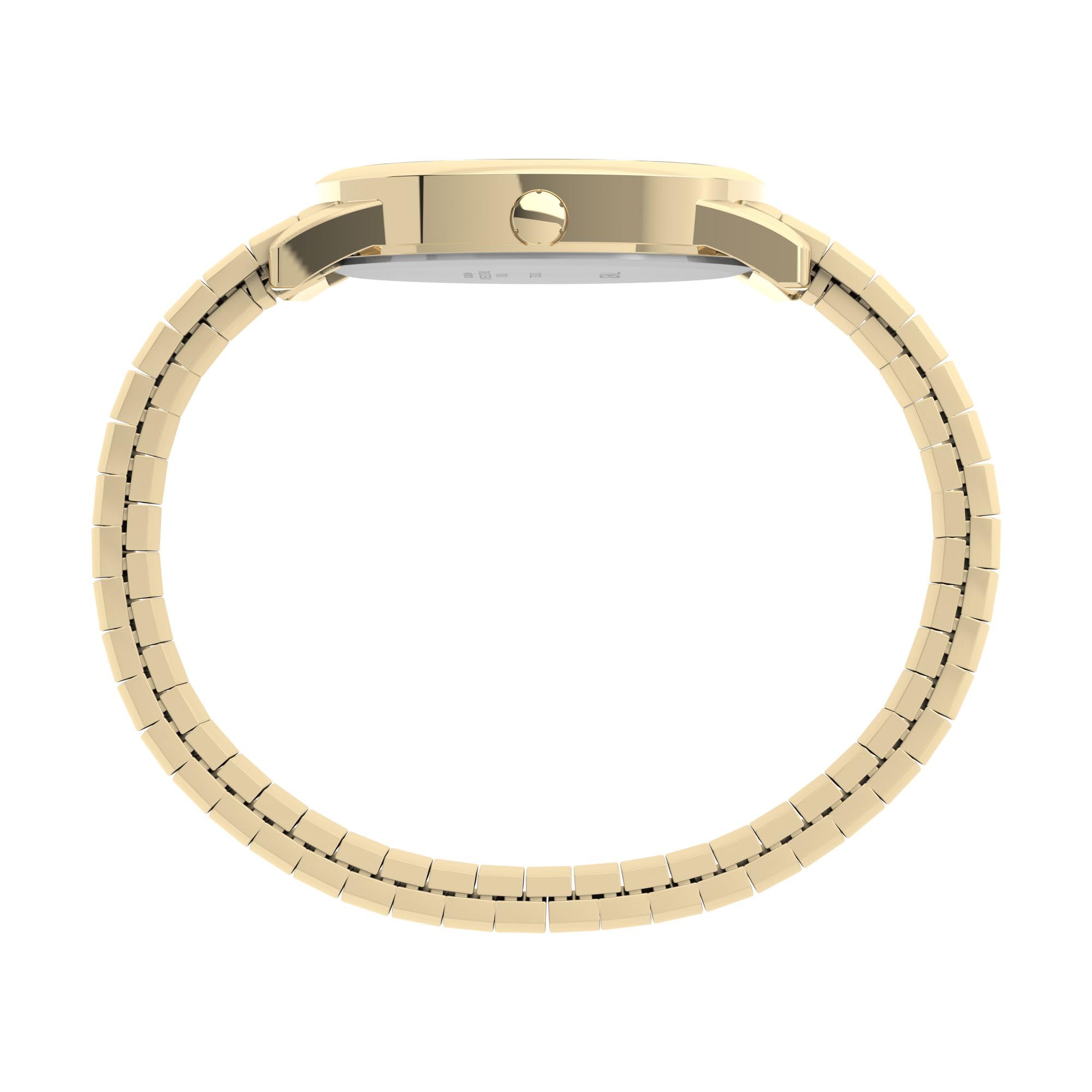 Timex Orologio da uomo in pelle marrone Easy Reader, bianco/oro., Bracciale