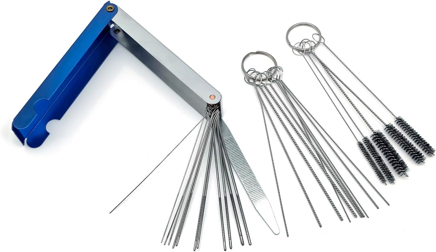 Carburetors Carbon Dirt Jet Remove Cleaner Cleaning Wires Set Cleaning Needles Nylon Brushes Tool + 16100-Z0D-V2 Carburetor BF33D C for Honda Engines GX100 GX100U 16100Z0DV23