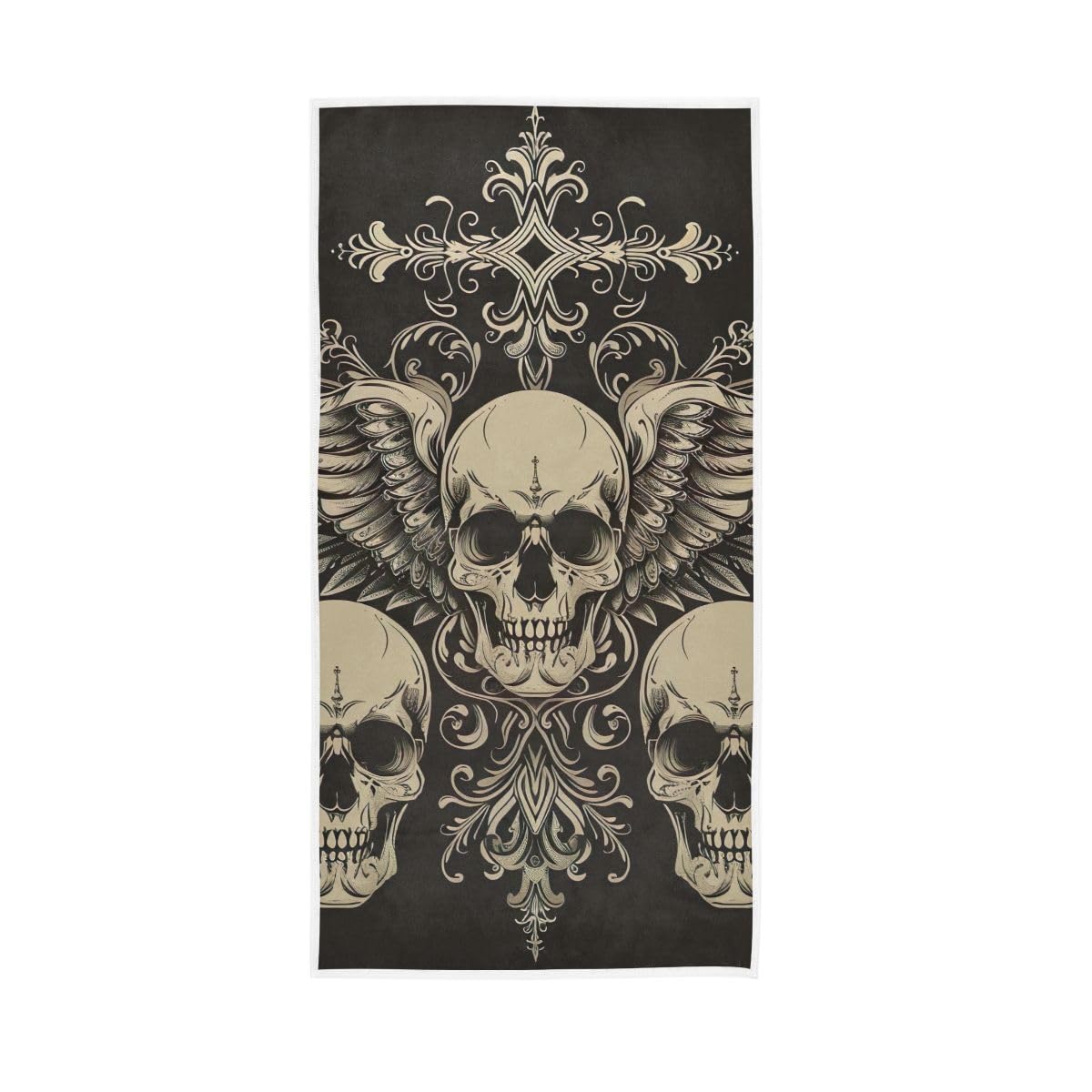 HUYGD Skulls with Wings Cross Hand Towels and Wash Cloths for Bathroom, Hand Towels for Bathroom, Travel, Camp, Hotel, Spa 15 x 30 Inches