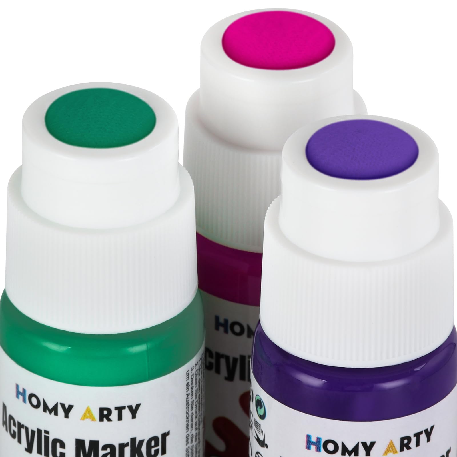 Amazon.com: HOMY ARTY Acrylic Paint Markers - 3 Colors 18mm Jumbo Wide Tip  Markers for Murals Tagging, Permanent Markers for Rock Painting, Stones,  Ceramic, Glass, Wood, Canvas, Fabric, Signs : Arts, Crafts