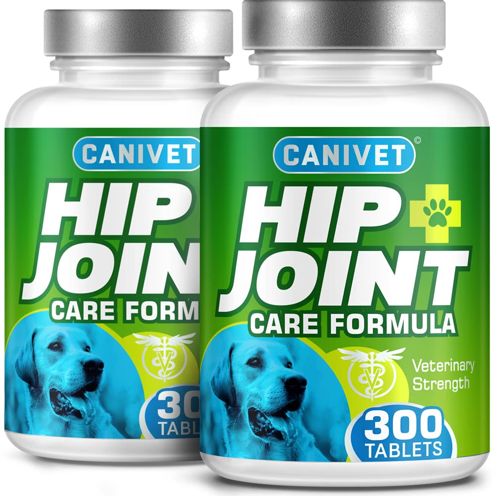 CANIVETDog Joint Care Supplements | 600 Tablets | With Green Lipped Mussel, Glucosamine & Chondroitin, Turmeric, MSM, Hyaluronic Acid, Manganese and Vitamins for dog joint care. Aids stiff joints.