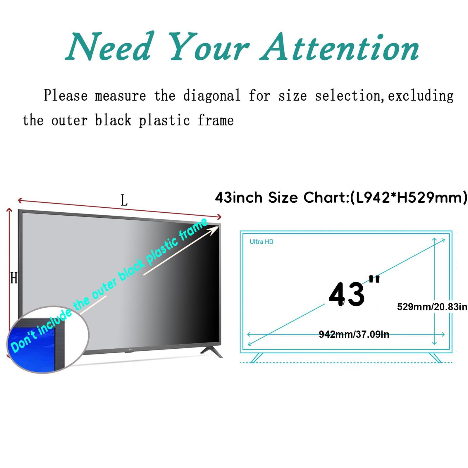 Protector de pantalla de TV con bloqueo de luz azul, película mate antirreflejos para televisores 4K, a prueba de arañazos, instalación sin burbujas