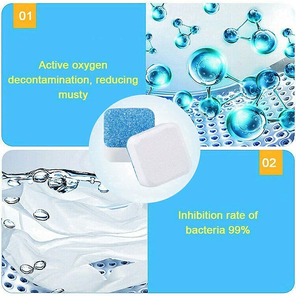 LYDL Washing Machine Cleaner Effervescent Tablet for All Company�s Front and Top Load Machine Descaling Powder Tablet for Perfectly Cleaning of Tub & Drum Stain Remover Washer (10) 2