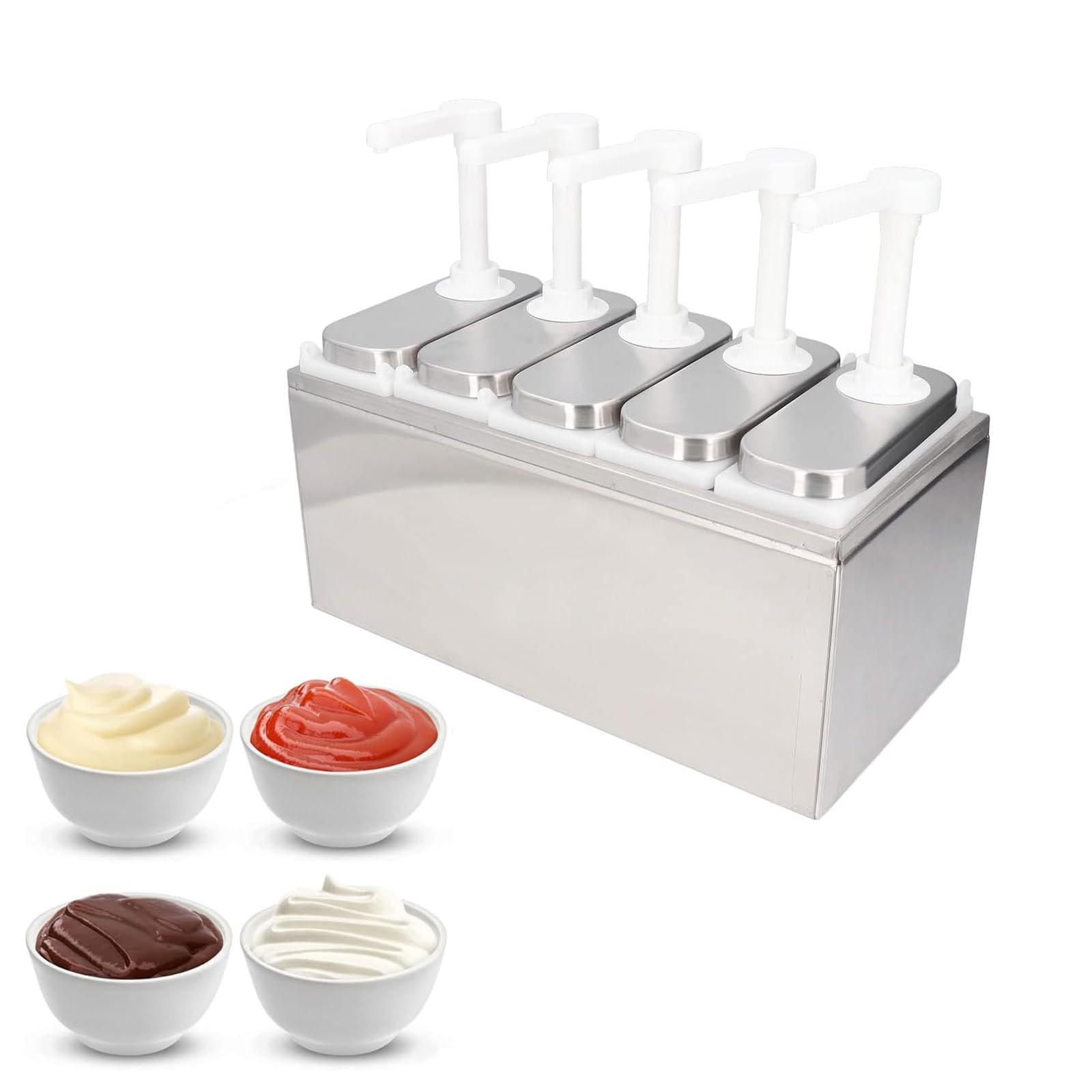 Dispensador de condimentos, bomba dispensadora de salsa de acero inoxidable, cabezal de bomba de 30 cc para mermeladas y salsas, compatible con múltiples tamaños de tarro