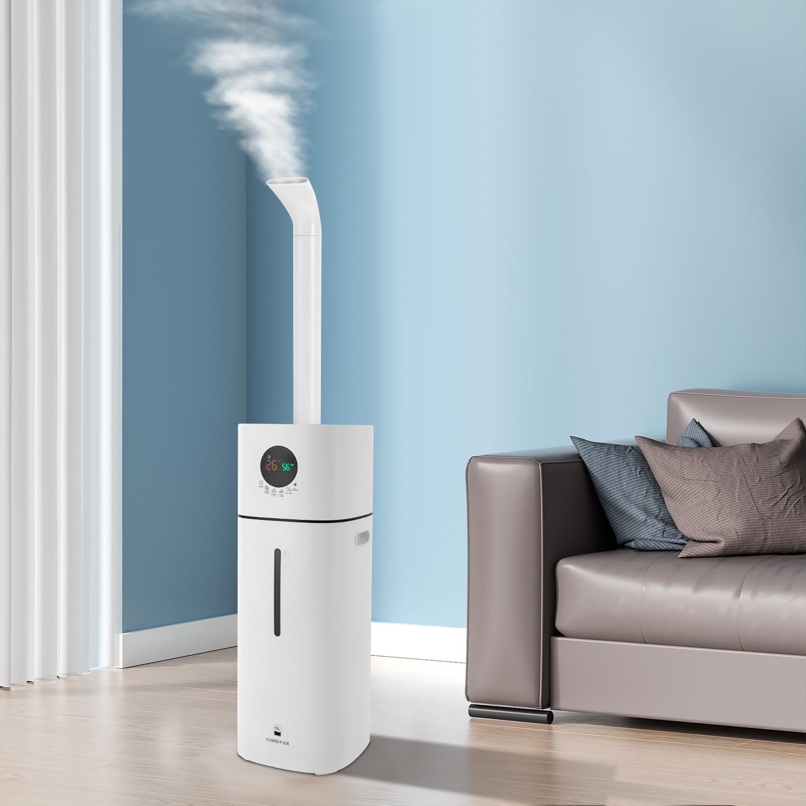Top-Fill nawilżacz powietrza 16 l, ultradźwiękowy nawilżacz powietrza, 3-stopniowy nawilżacz, ekran LED, timer 1-12 h, 36-45 dB, do łazienki, sypialni, salonu