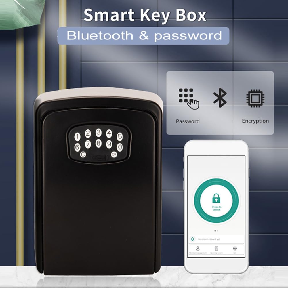 TUYA Smart Key Box BoîTe de Verrouillage de Stockage Bluetooth Smart Life App Support Mural SéCurité Antivol Lockbox-Mot de Passe