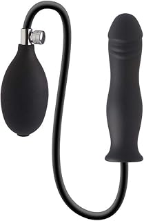 Dildo inflável de silicone - Linha Dom H6, Cor: Preto, Tam. 15cm x 4,5cm