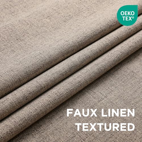 CUCRAF-100-Blackout-Window-Curtains-84-inches-Long-2-Panels-Set-Faux-Linen-Look-Thermal-Insulated-Grommet-Drapes-Room-Darkening-Curtain-for-Bedroom-Living-RoomW52-x-L84-Inch-Light-Khaki
