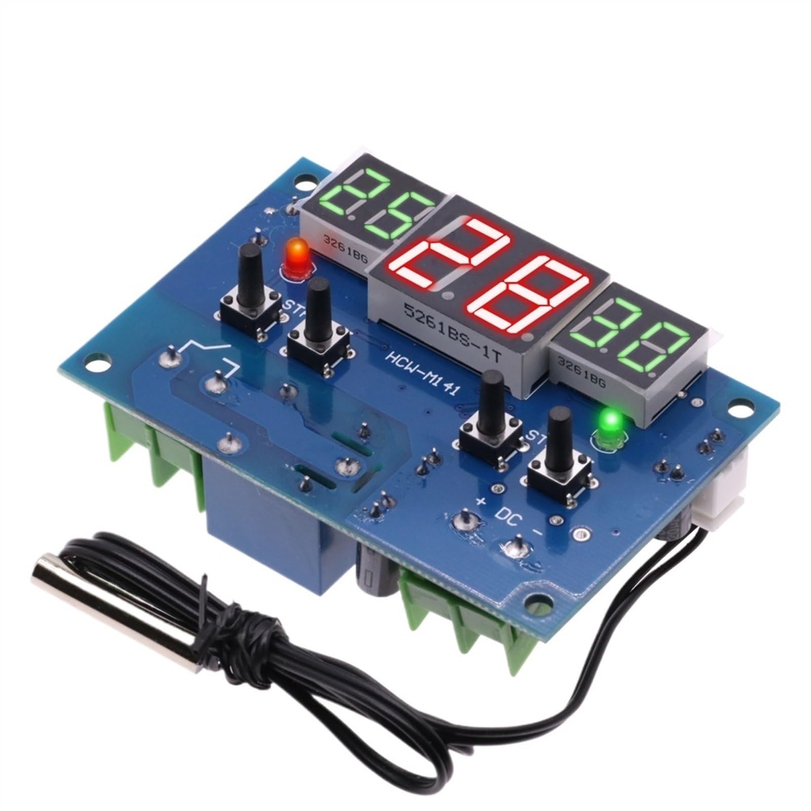 W1401 DC 12V 10A Digital Display Thermostat Temperature Controller Regulator with NTC Sensor Relay 220V
