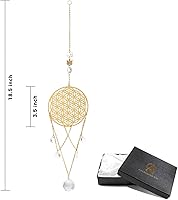 Vista 4 de Flower of Life - Atrapasoles de cristal, decoración de pared de geometría sagrada, adorno colgante decorativo para el hogar, oficina, jardín