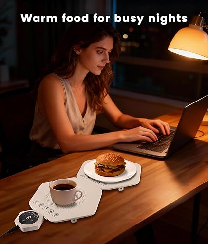 Miniatura 6 de Calentador de alimentos portátil almohadilla térmica eléctrica de silicona de calentamiento rápido con 4 ajustes de temperatura, pies