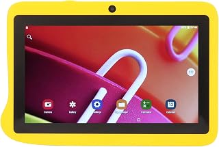 Kufoo Kids Tablet, Front 2MP Rear 5MP 100-240V HD Tablet 4GB 128G with Support Reading for Android 10 (Yellow)